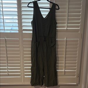 Old Navy Dark Green V-Neck Jumpsuit